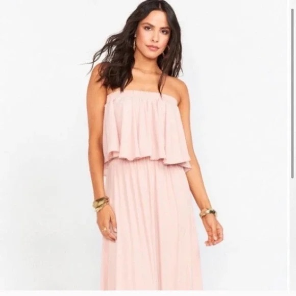 Show Me Your MuMu Hacienda dress in soft pink/coral - Picture 3 of 7